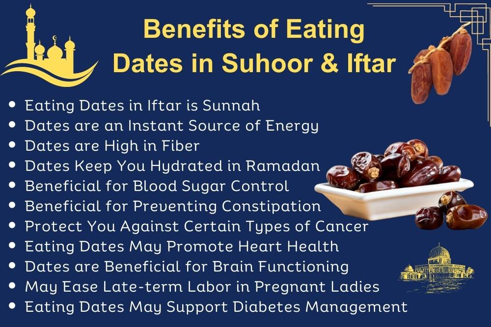 benefits of eating dates in suhoor and iftar in Ramadan